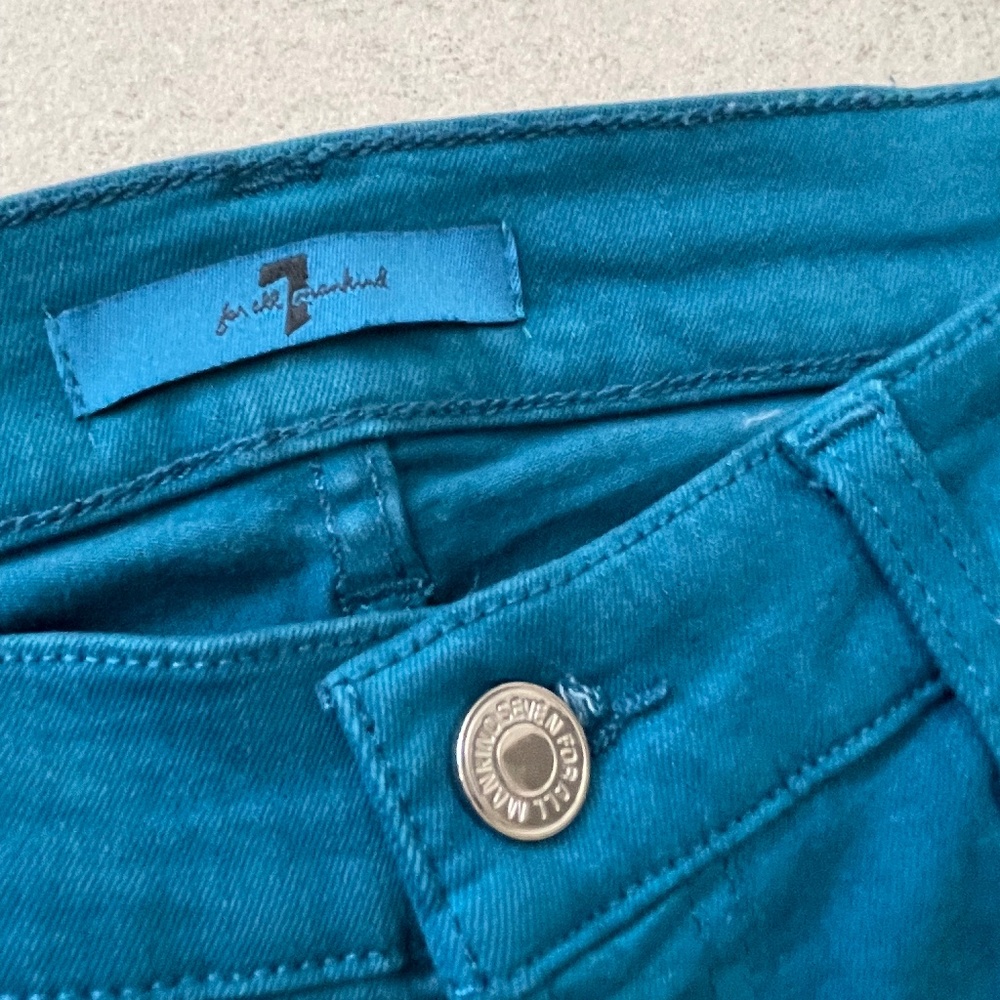 7 For All Mankind | Turquoise Slim Jeans - Picture 2 of 3